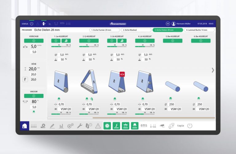 Userinterface für Heesemann Flächenschleifer